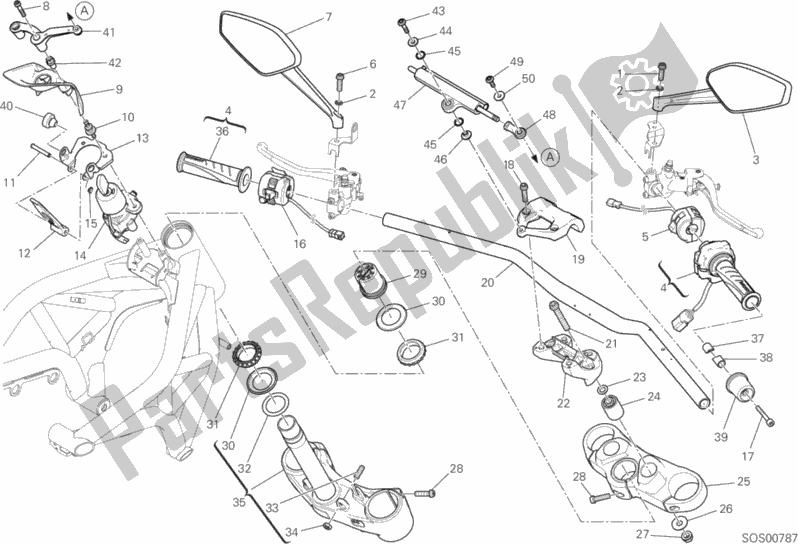 All parts for the Handlebar And Controls of the Ducati Monster 1200 R 2018